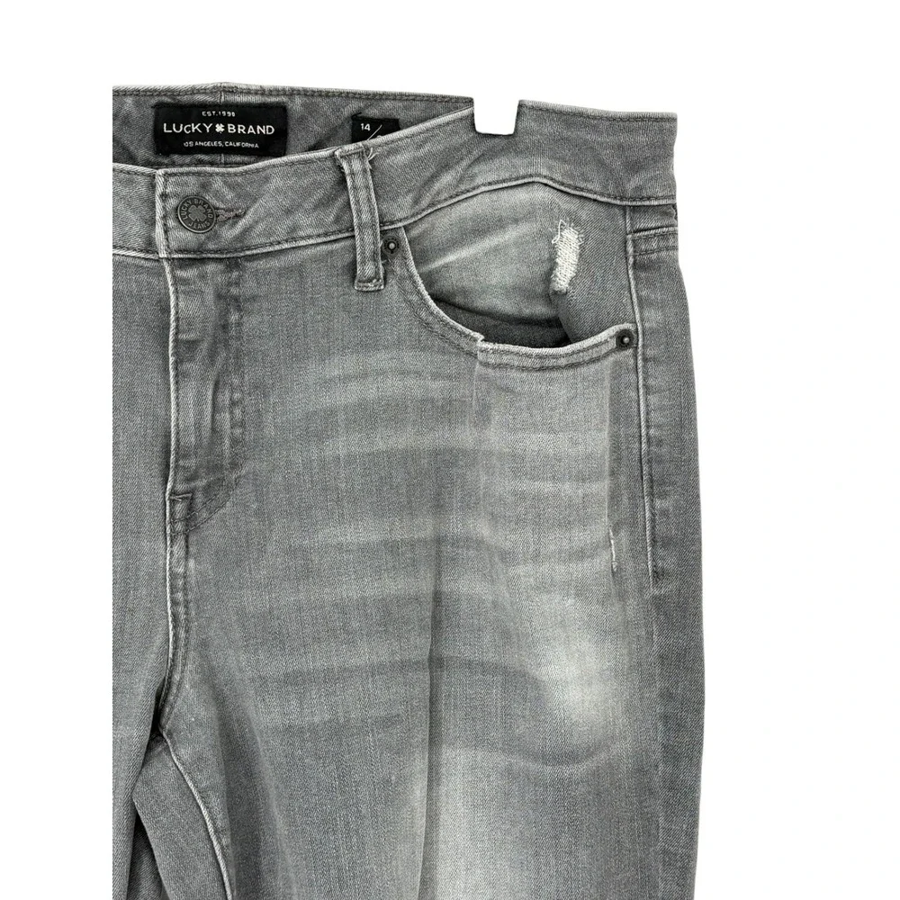 Lucky Brand Lolita Boot Jeans Grey‎ Distressed Raw Hem 14/32